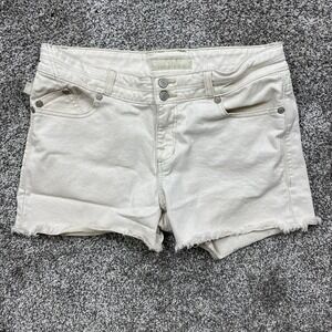 Rock & Republic Shorts Women's 12 White Frayed Hem Denim BONNAROO Stretch Casual